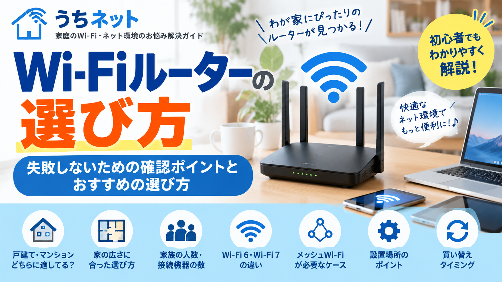 家庭用Wi-Fiルーターの選び方と失敗しないための確認ポイント